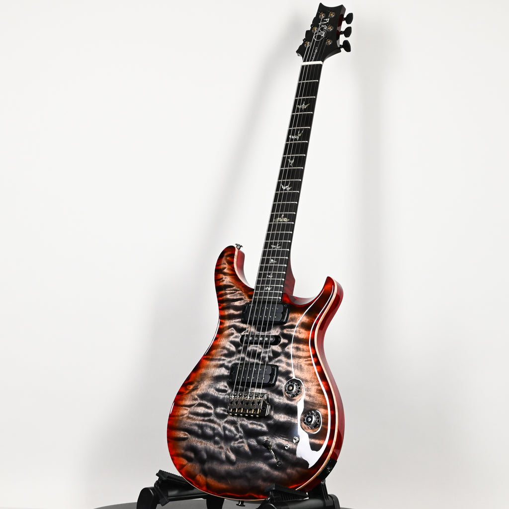 PRS Modern Eagle V Wood Library w/ 1-Piece Quilt 10-Top & Brazilian Rosewood Fingerboard Electric Guitar- Charcoal Cherry Burst 2026 (0431631)