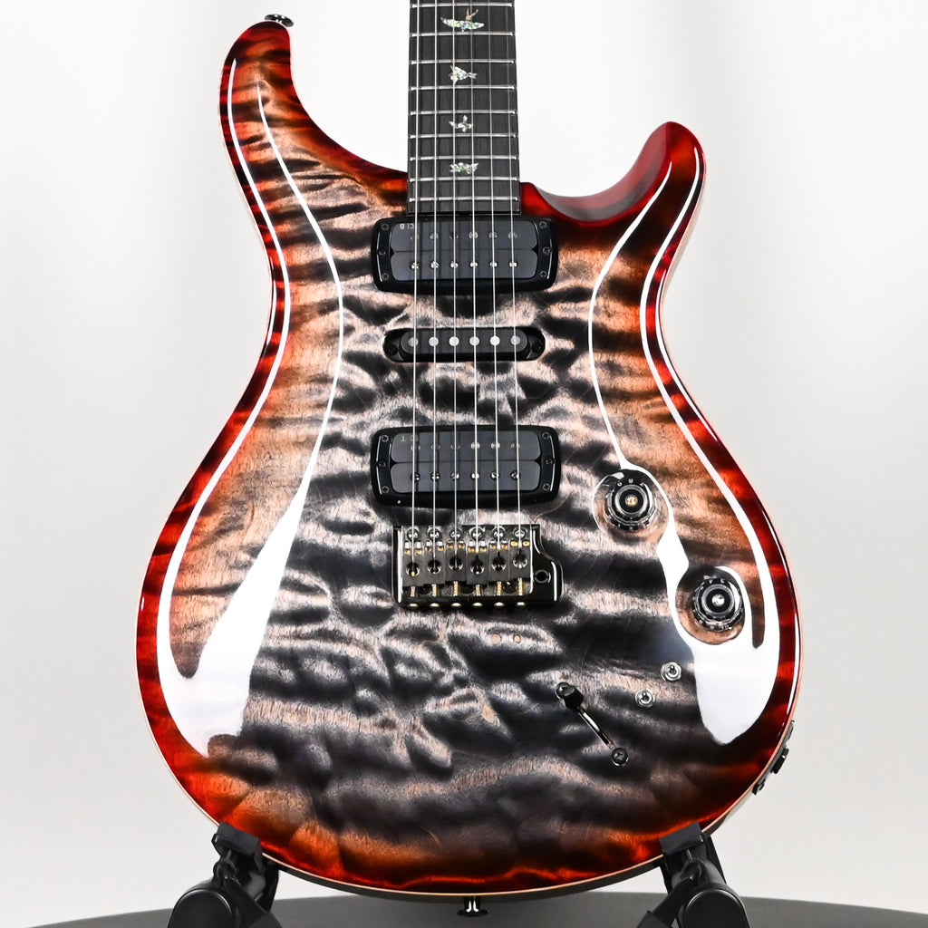 PRS Modern Eagle V Wood Library w/ 1-Piece Quilt 10-Top & Brazilian Rosewood Fingerboard Electric Guitar- Charcoal Cherry Burst 2026 (0431631)