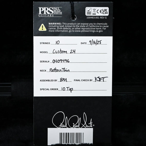 PRS Custom 24 w/ 10-Top & DMO Pickups- Fire Smokeburst 2025 (0409496)