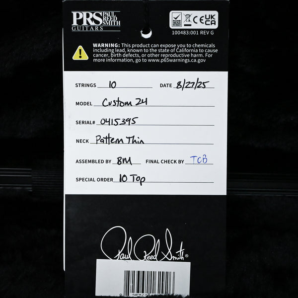 PRS Custom 24 w/ 10-Top & DMO Pickups- Fire Smokeburst 2025 (0415395)