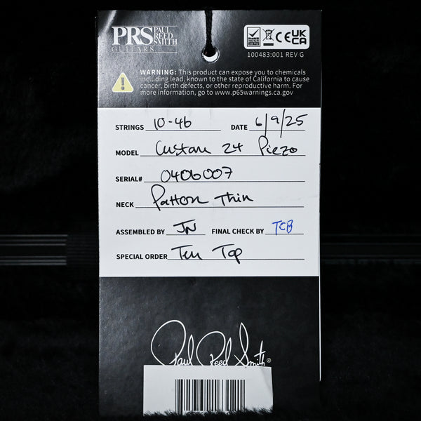 PRS Custom 24 Piezo w/ 10-Top & DMO Pickups- Black Gold Wraparound Burst 2025 (0406007)