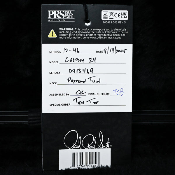 PRS Custom 24 w/ 10-Top & DMO Pickups- Carrol Blue Wraparound Smokeburst 2025 (0413469)