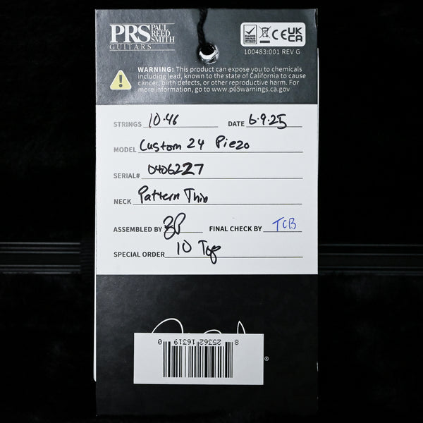 PRS Custom 24 Piezo w/ 10-Top & DMO Pickups- Carrol Blue 2025 (0406227)