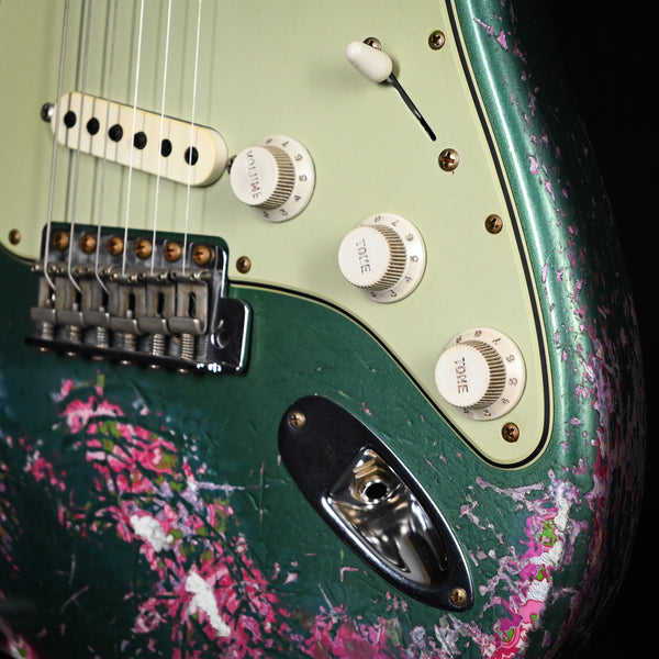 Fender Custom Shop 62' Stratocaster Super Heavy Relic w/ Brazilian Rosewood Masterbuilt Dennis Galuszka- Sherwood Metallic/ Pink Paisley 2024 (R139409)