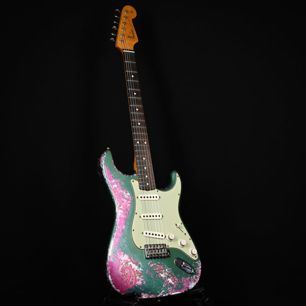 Fender Custom Shop 62' Stratocaster Super Heavy Relic w/ Brazilian Rosewood Masterbuilt Dennis Galuszka- Sherwood Metallic/ Pink Paisley 2024 (R139409)