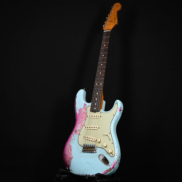 Fender Custom Shop 62' Stratocaster Super Heavy Relic w/ Brazilian Rosewood Masterbuilt Andy Hicks- Daphne Blue/ Pink Paisley 2024 (R138108)