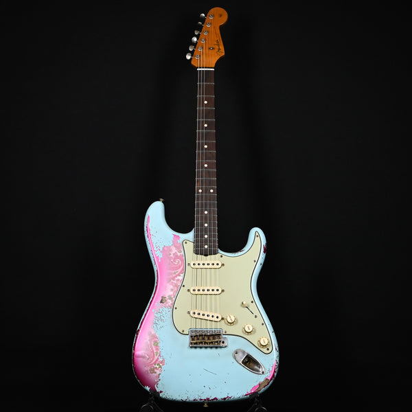 Fender Custom Shop 62' Stratocaster Super Heavy Relic w/ Brazilian Rosewood Masterbuilt Andy Hicks- Daphne Blue/ Pink Paisley 2024 (R138108)