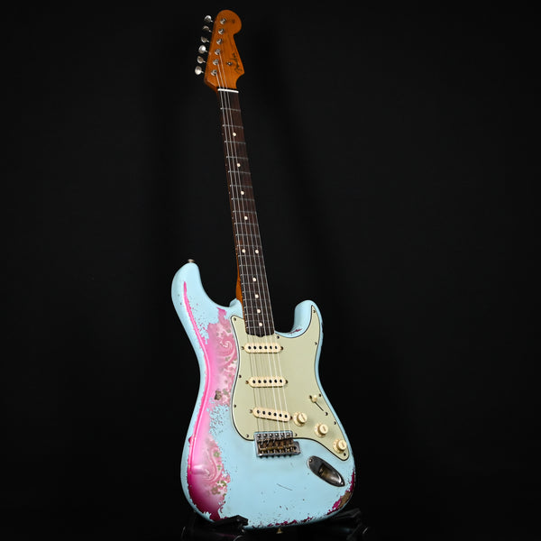 Fender Custom Shop 62' Stratocaster Super Heavy Relic w/ Brazilian Rosewood Masterbuilt Andy Hicks- Daphne Blue/ Pink Paisley 2024 (R138108)