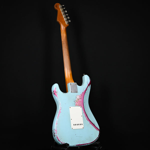 Fender Custom Shop 62' Stratocaster Super Heavy Relic w/ Brazilian Rosewood Masterbuilt Andy Hicks- Daphne Blue/ Pink Paisley 2024 (R138108)