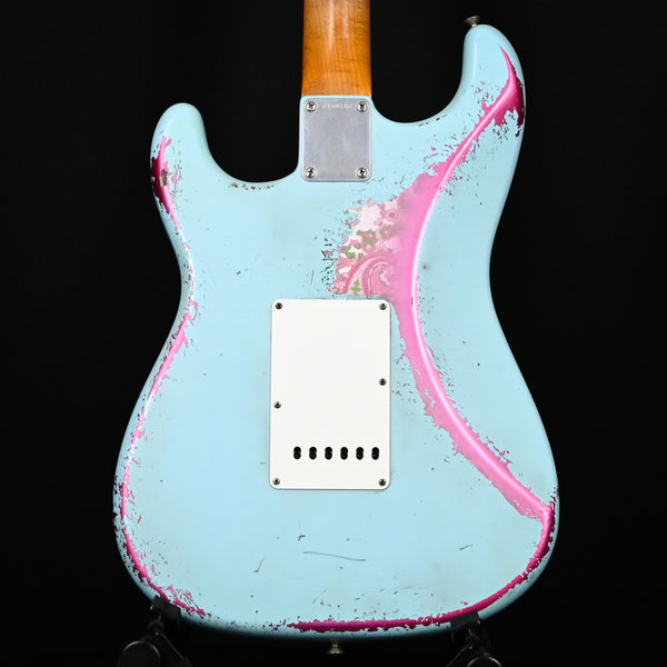 Fender Custom Shop 62' Stratocaster Super Heavy Relic w/ Brazilian Rosewood Masterbuilt Andy Hicks- Daphne Blue/ Pink Paisley 2024 (R138108)