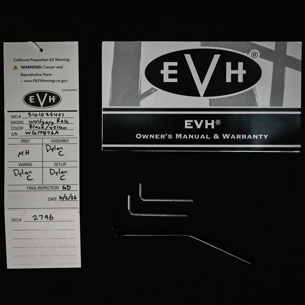 EVH Custom Shop USA Special Edition Wolfgang, Nitro Relic Tour- Black & Yellow Stripes 2026 (WG17876A)