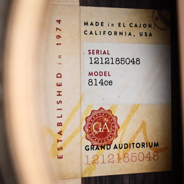 Taylor 814ce w/ Sitka Spruce Top & Indian Rosewood Back and Sides Acoustic-Electric Guitar 2025 (1212185048)