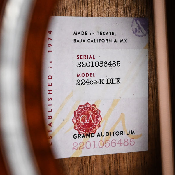 Taylor 224ce-K DLX w/ Hawaiian Koa Top & Hawaiian Koa Back and Sides Acoustic-Electric Guitar 2025 (2201056485)