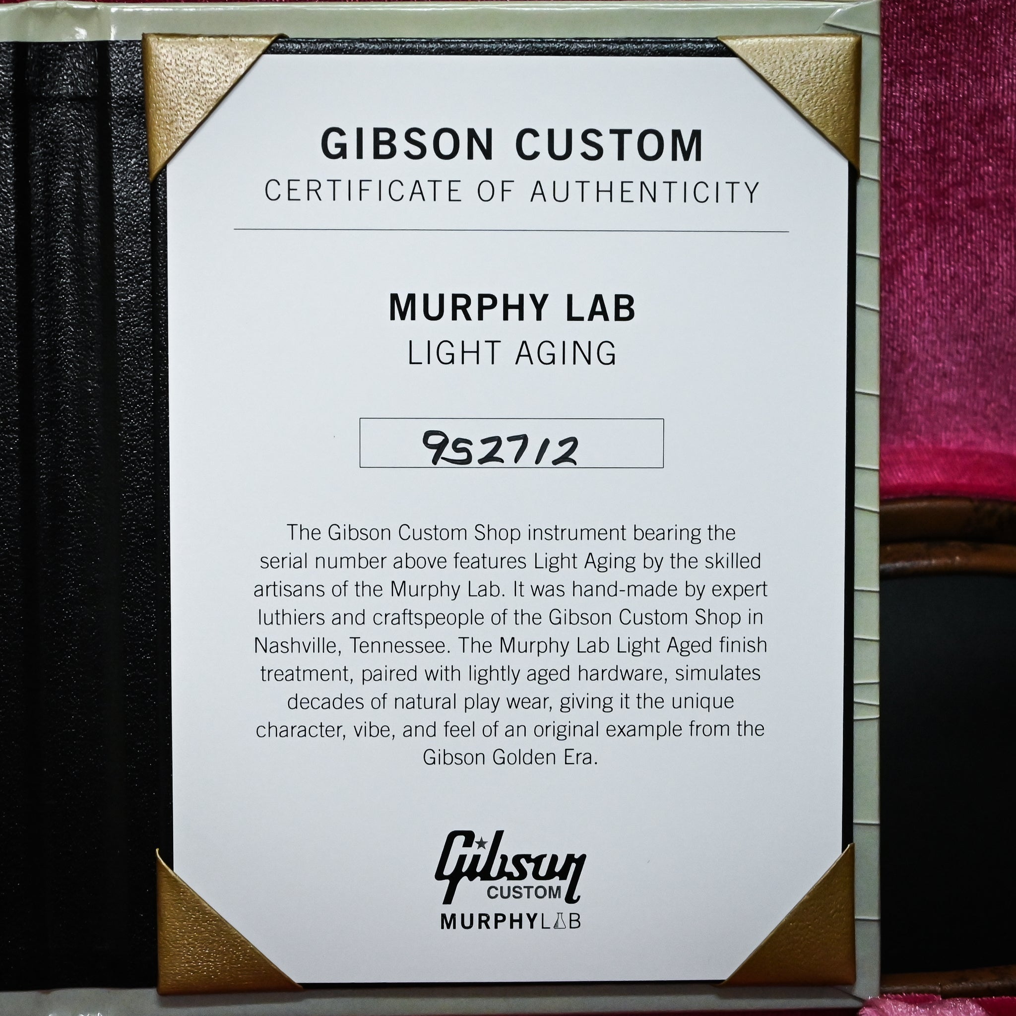 Gibson Custom Dealer Select 1959 Les Paul Standard Reissue Plain Top Murphy Lab Light Aged- "Beauty of the Burst" Page 122 (952712)