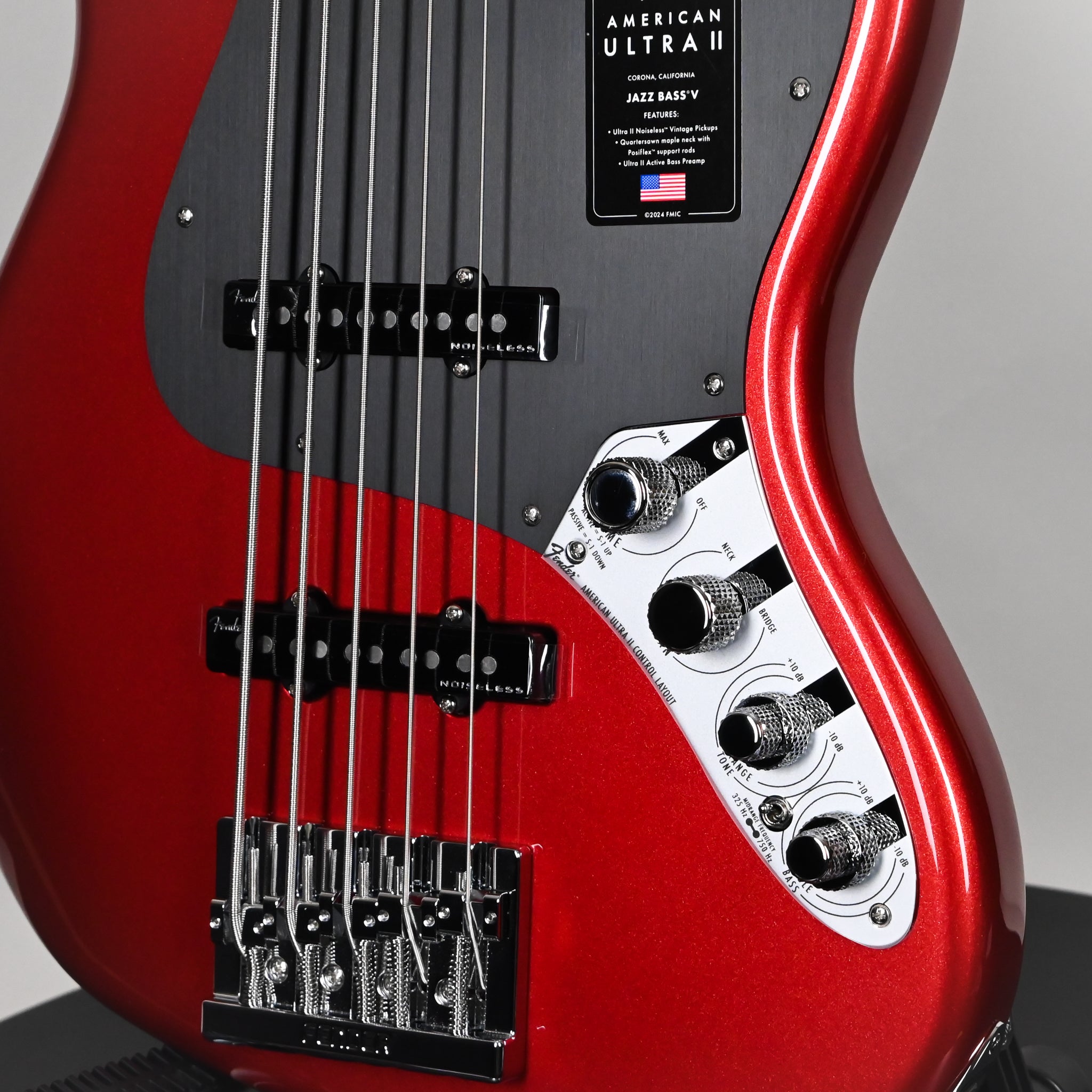 Fender American Ultra II Jazz Bass V w/ Maple Fingerboard- Sinister Red 2026 (US26008841)