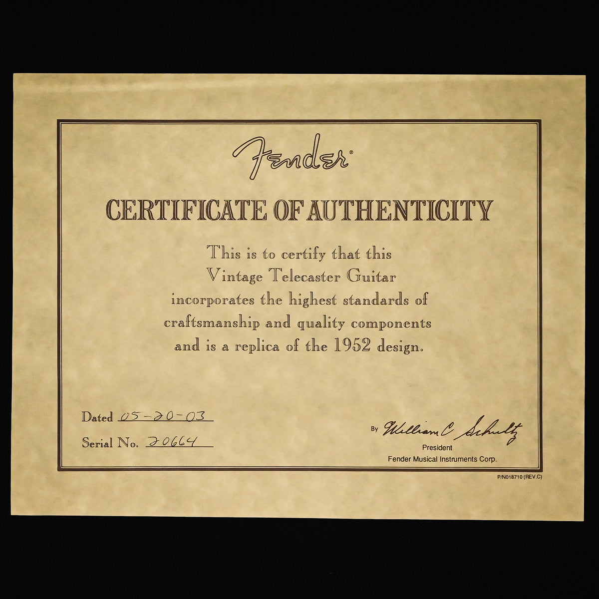 2003 Fender American Vintage '52 Telecaster Reissue (AVRI)- Butterscotch Blonde 2003 (20664) Used – Excellent