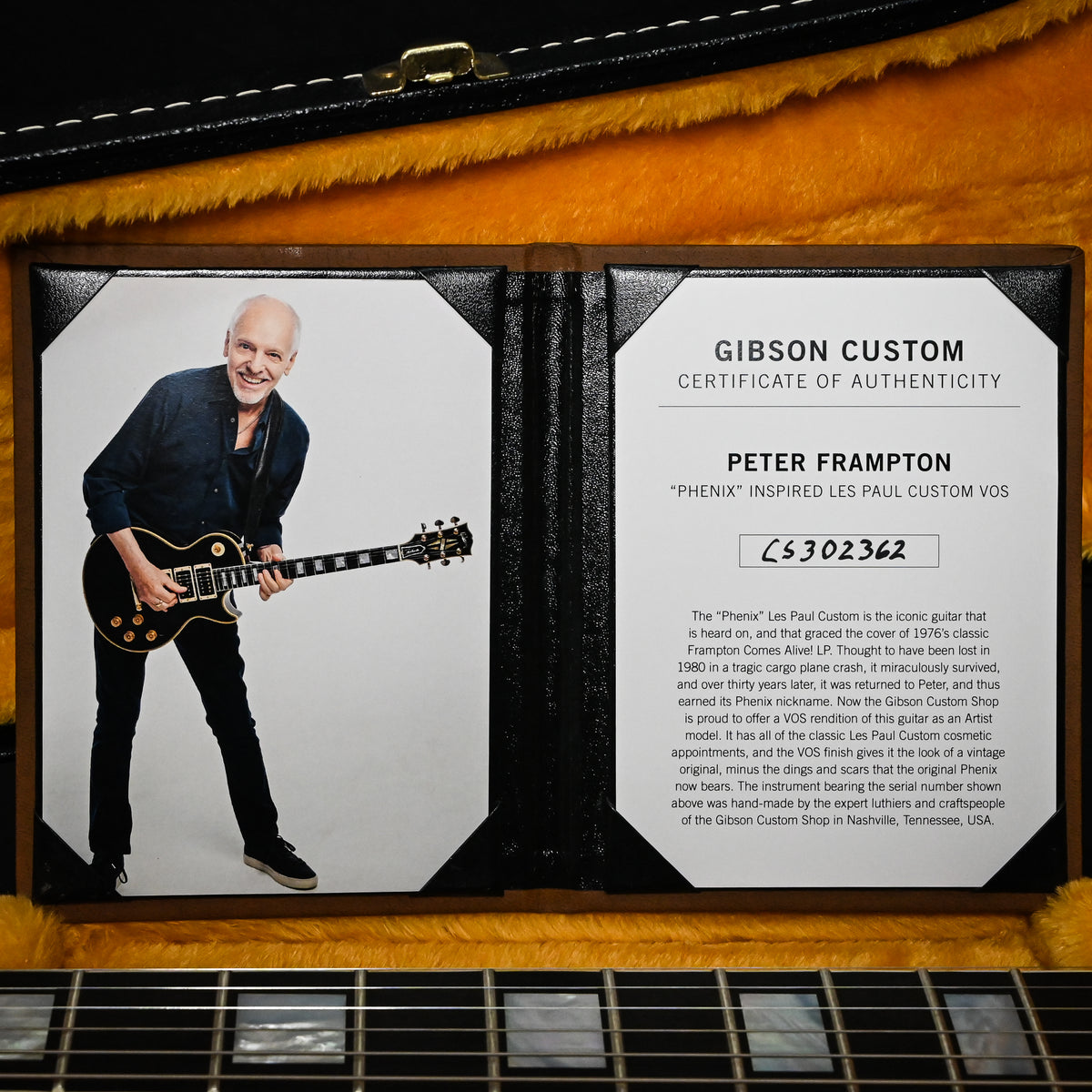 Gibson Custom Peter Frampton "Phenix" Inspired Les Paul Custom VOS- Ebony 2023 (CS302362)