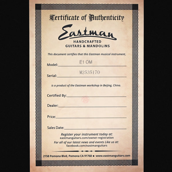 Eastman E1 OM Acoustic Guitar (M2535170)