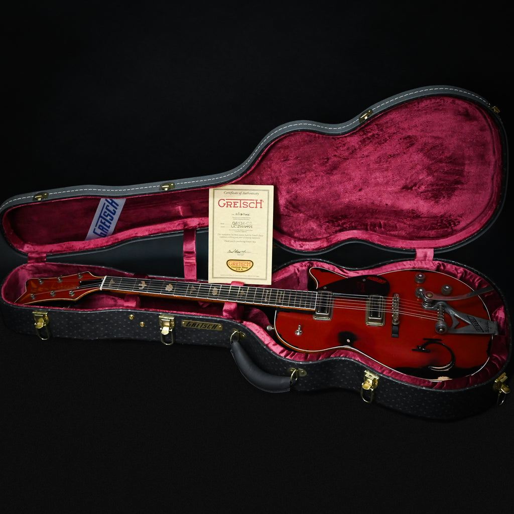 Gretsch Custom Shop USA Masterbuilt Chad Henrichsen 1955 Penguin Heavy Relic- Firebird Red over Black 2025 (UC25113955)