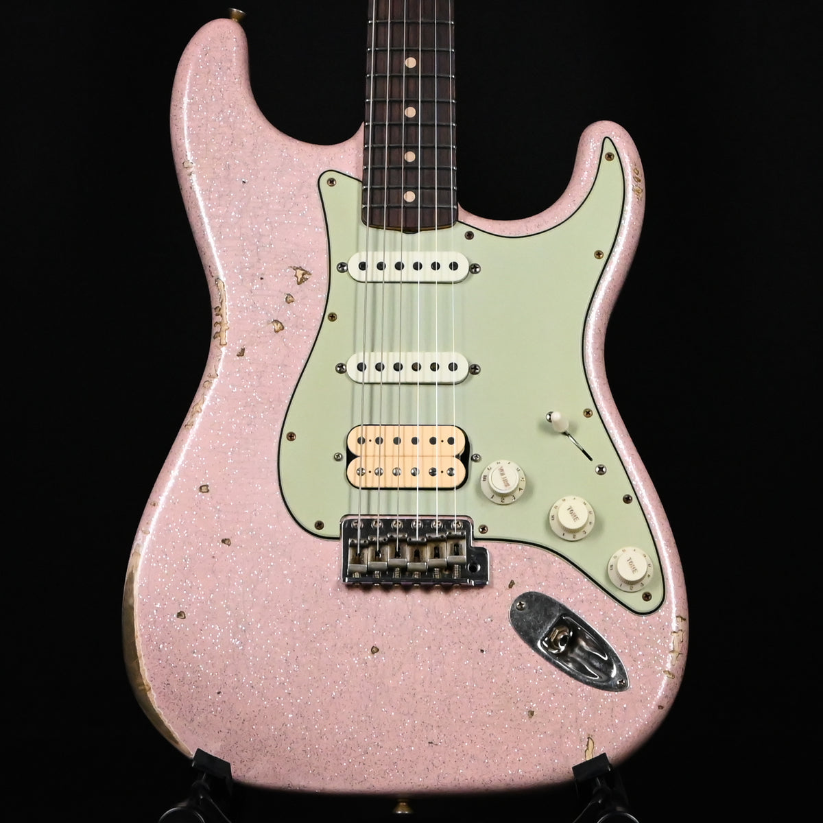 Fender Custom Shop '62 Stratocaster HSS w/ Painted Headcap, Relic- Shell Pink Sparkle 2026 (R150304)