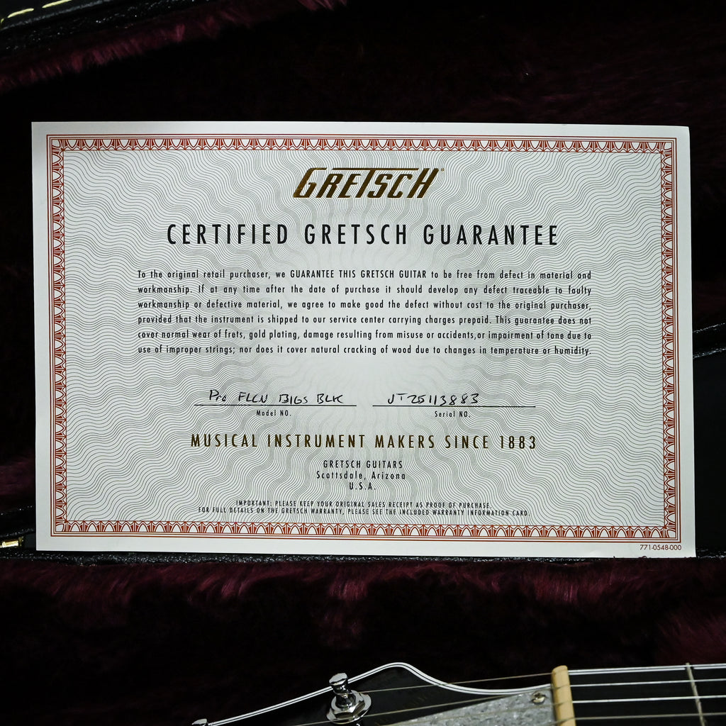 Gretsch Falcon Hollow Body w/ String-Thru Bigsby- Black (JT25113883)