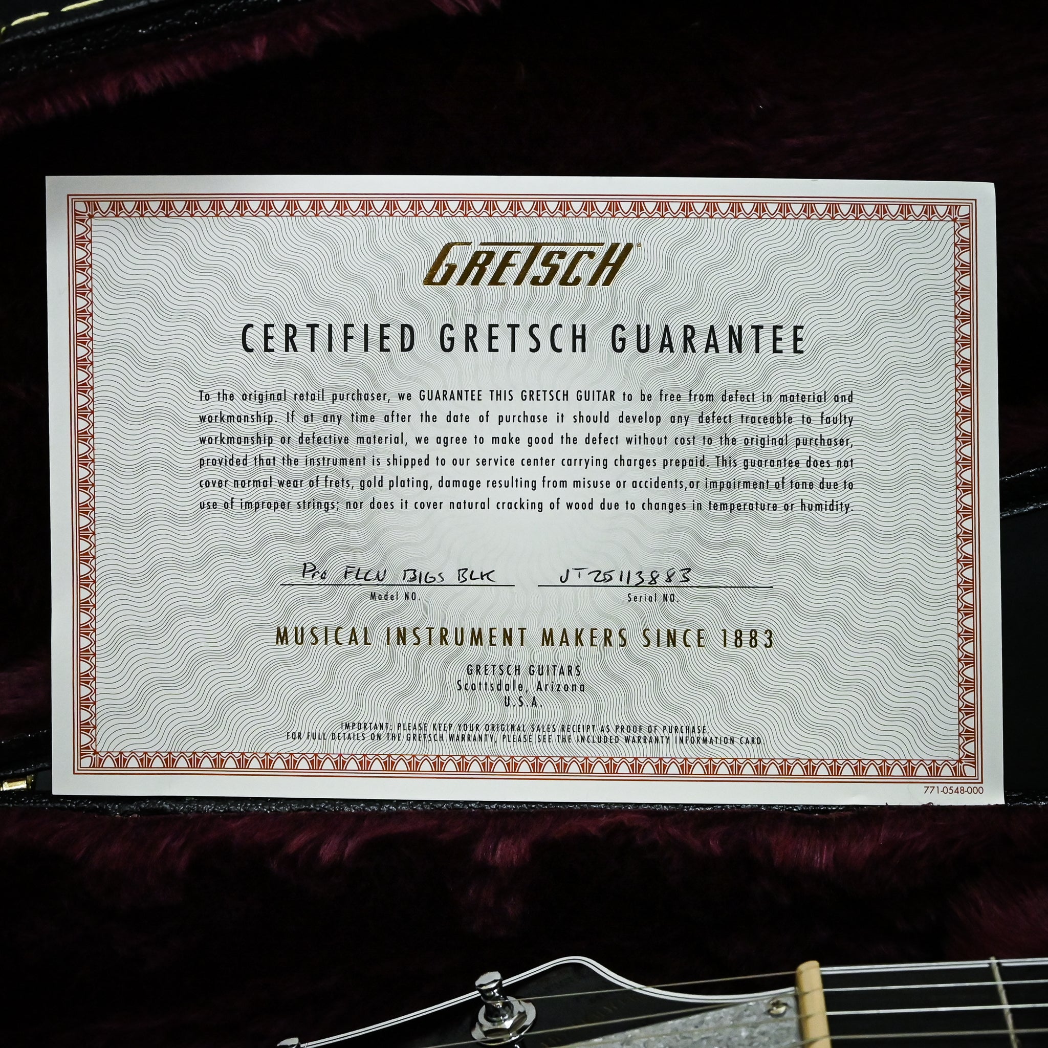 Gretsch Falcon Hollow Body w/ String-Thru Bigsby- Black (JT25113883)