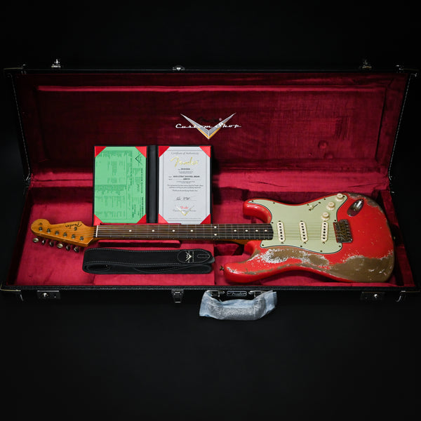 Fender Custom Shop 60/63 Stratocaster Super Heavy Relic w/ Brazilian Roeswood Masterbuilt Austin MacNutt- Fiesta Red 2024 (AM0151)