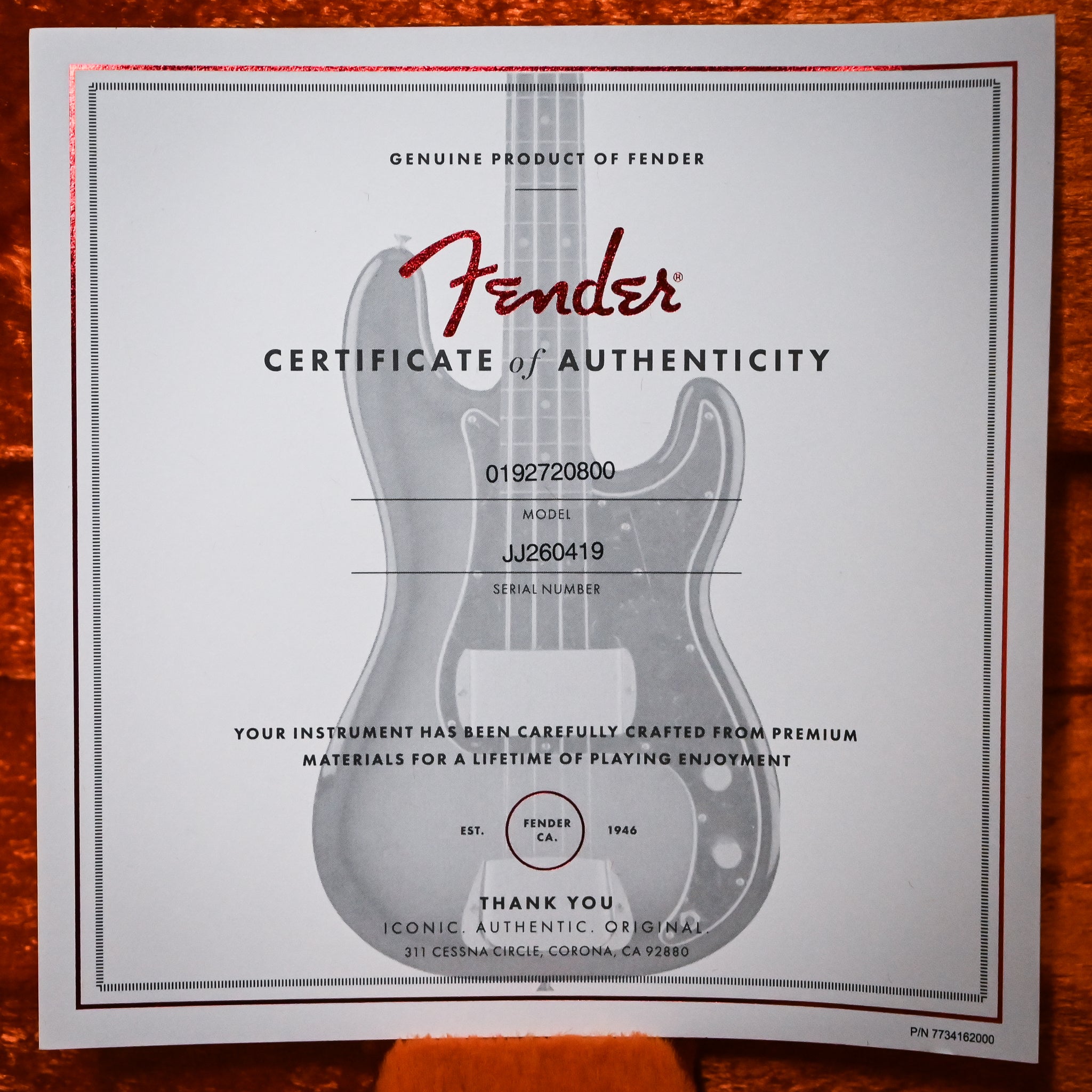 Fender James Jamerson 1962 Precision Bass- 3 Color Sunburst 2026 (JJ260419)