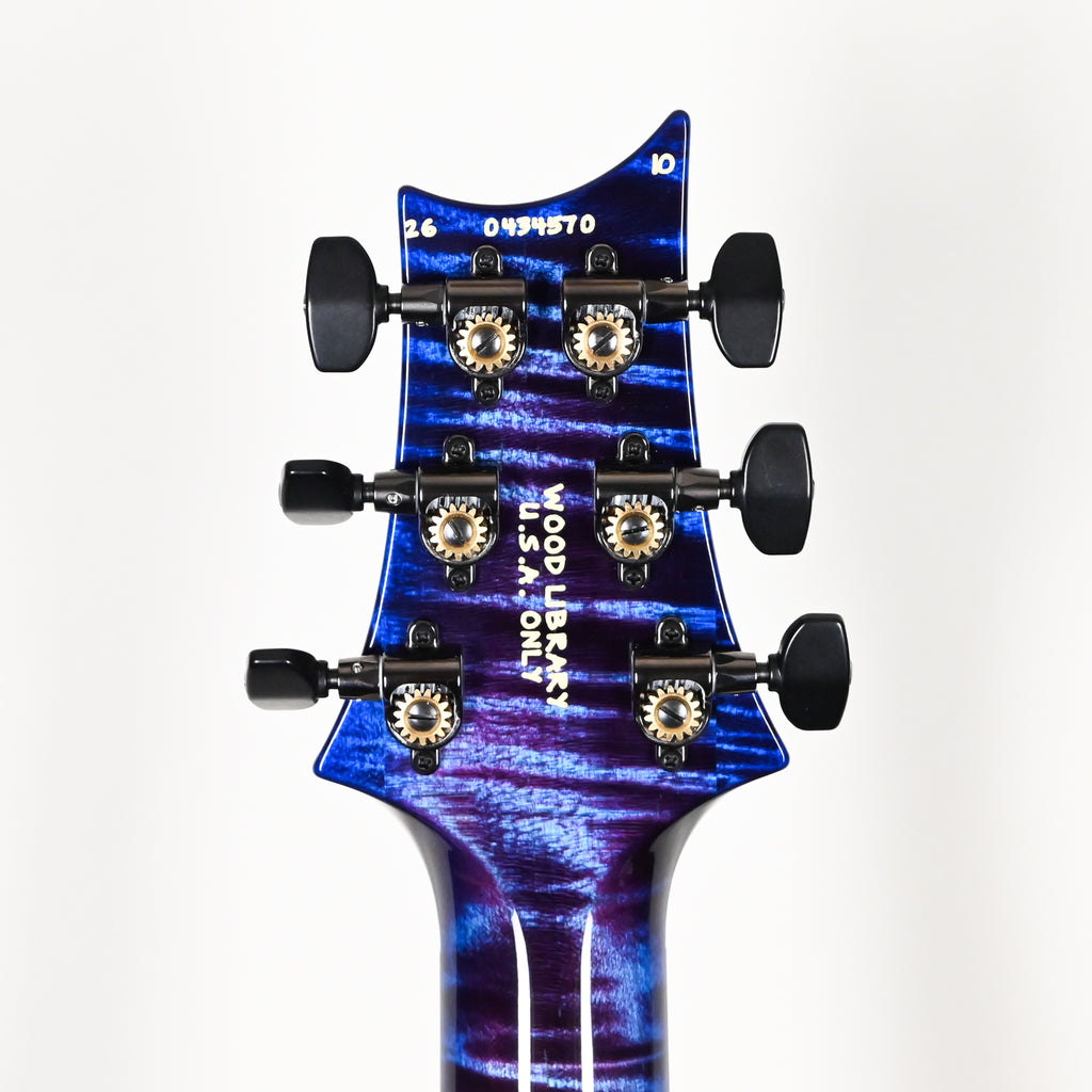 PRS Custom 24 Piezo Wood Library w/ 10-Top & Brazilian Rosewood- Violet Blue Burst 2026 (0434570)