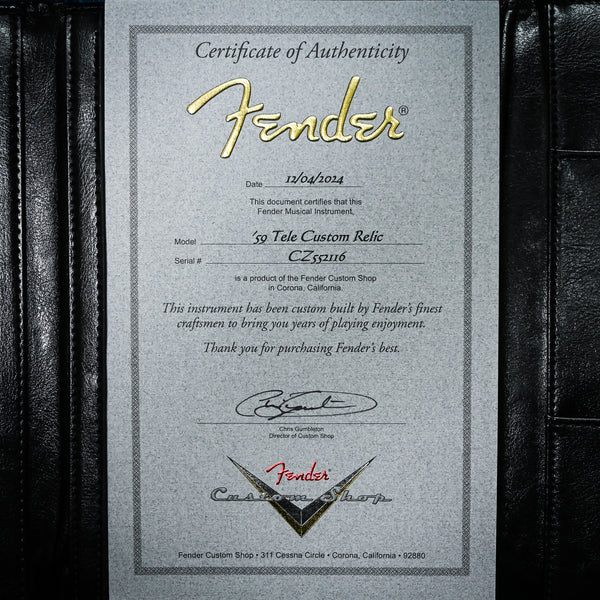 Fender Custom Shop '59 Telecaster Custom Relic- Wide Fade Chocolate 3 Tone Sunburst 2024 (CZ552116)