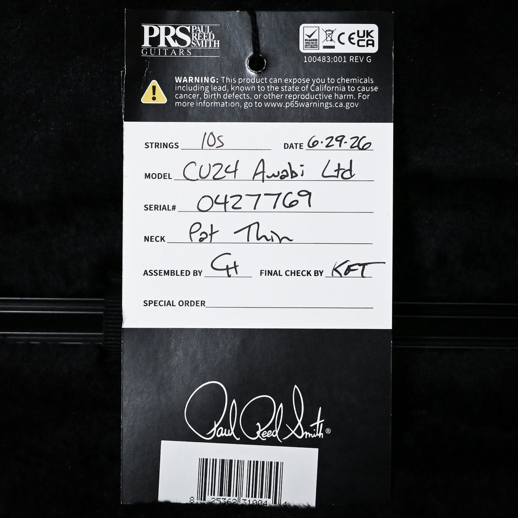 PRS Custom 24 w/ 1-Piece Artist Grade Quilt Maple Top & Awabi Birds- Faded Indigo 2026 (0427769)