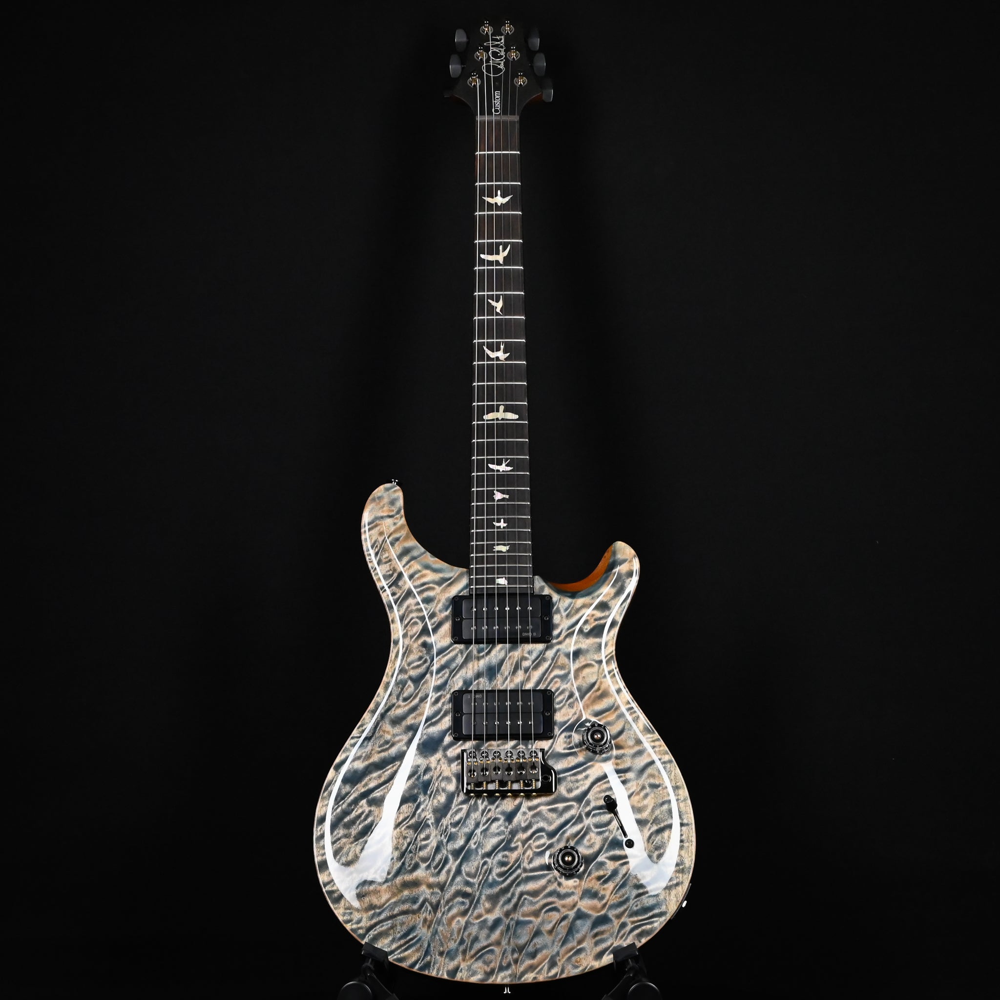 PRS Custom 24 w/ 1-Piece Artist Grade Quilt Maple Top & Awabi Birds- Faded Indigo 2026 (0427769)