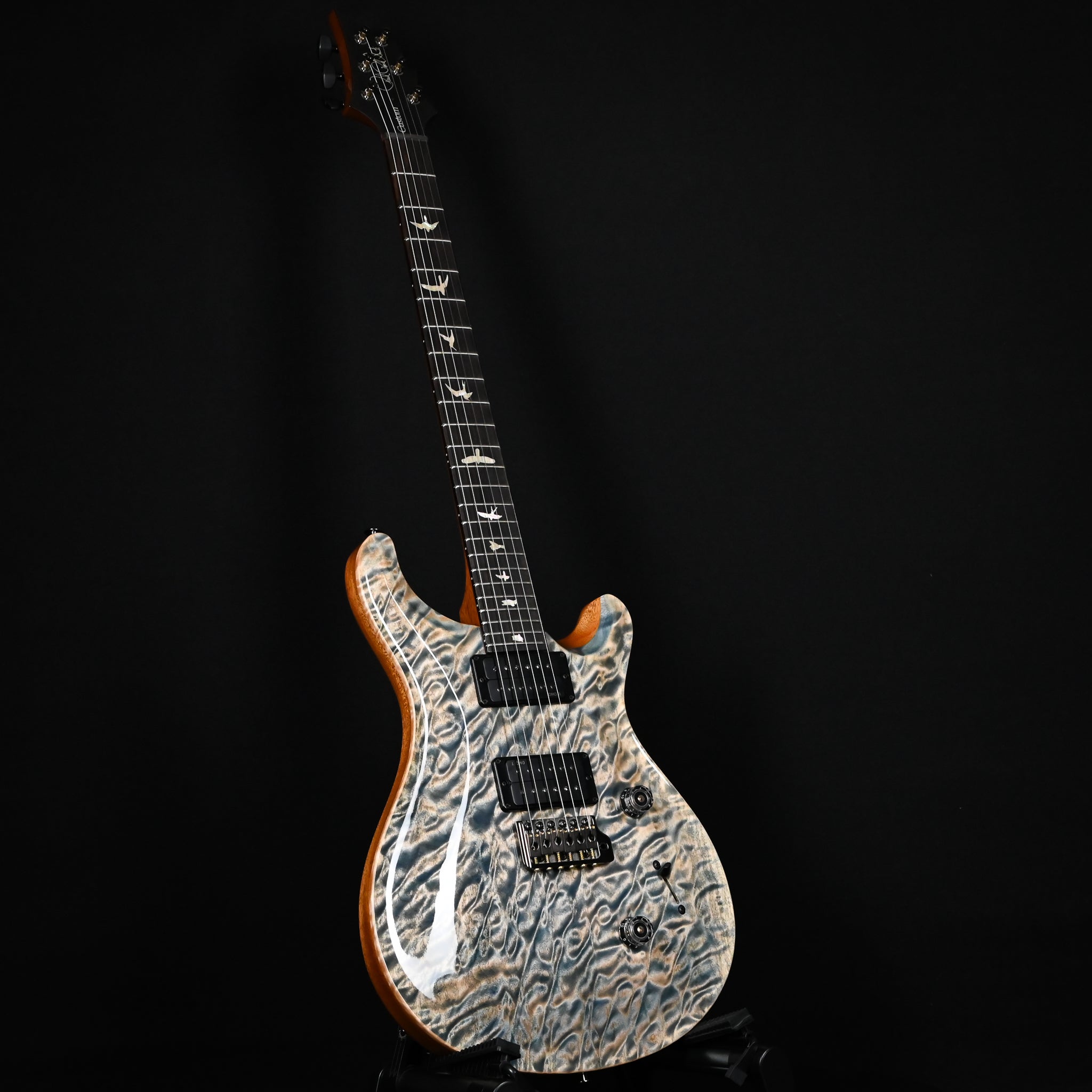 PRS Custom 24 w/ 1-Piece Artist Grade Quilt Maple Top & Awabi Birds- Faded Indigo 2026 (0427769)