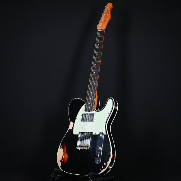 Fender Custom Shop LTD Cunife Telecaster Custom Heavy Relic- Aged Black Over 3-Tone Sunburst (R131722)