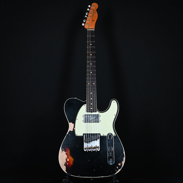 Fender Custom Shop LTD Cunife Telecaster Custom Heavy Relic- Aged Black Over 3-Tone Sunburst (R131722)