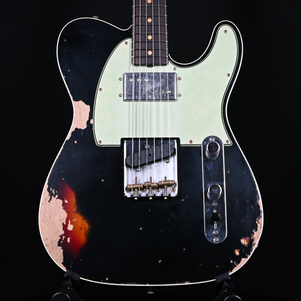 Fender Custom Shop LTD Cunife Telecaster Custom Heavy Relic- Aged Black Over 3-Tone Sunburst (R131722)