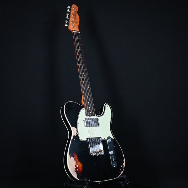 Fender Custom Shop LTD Cunife Telecaster Custom Heavy Relic- Aged Black Over 3-Tone Sunburst (R131722)