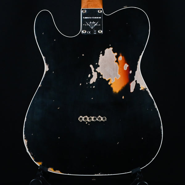 Fender Custom Shop LTD Cunife Telecaster Custom Heavy Relic- Aged Black Over 3-Tone Sunburst (R131722)