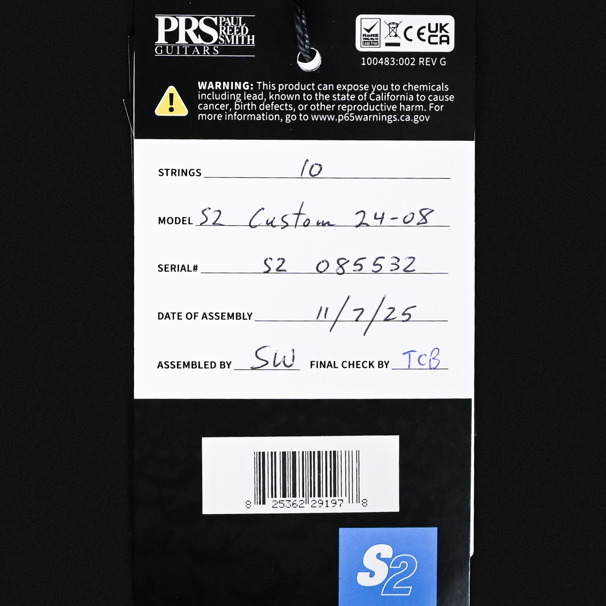 PRS S2 Custom 24-08 Electric Guitar- Vintage Natural 2025 (S2085532)