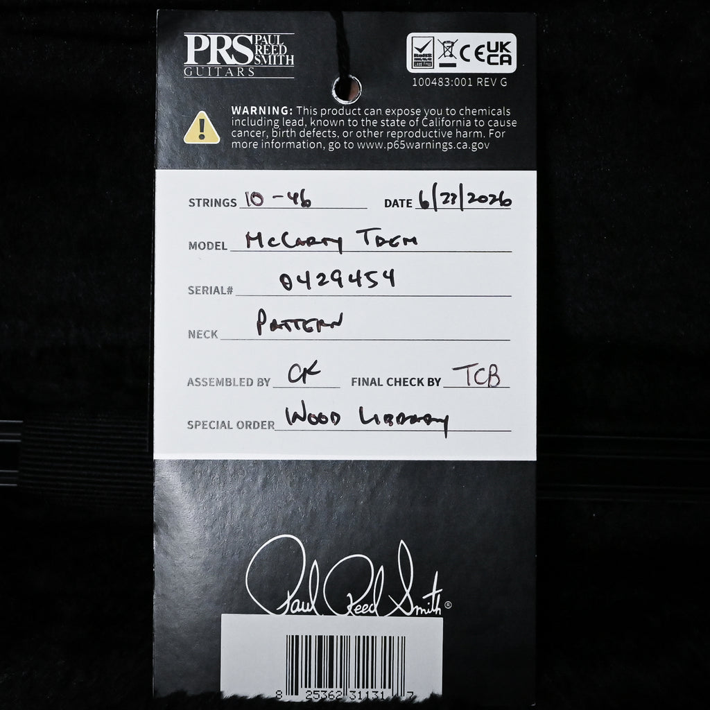 PRS Wood Library McCarty Tremolo w/ 10-Top & "408" Switching- Arctic Blue (Natural Back)- Stained Neck 2026 (0429454)
