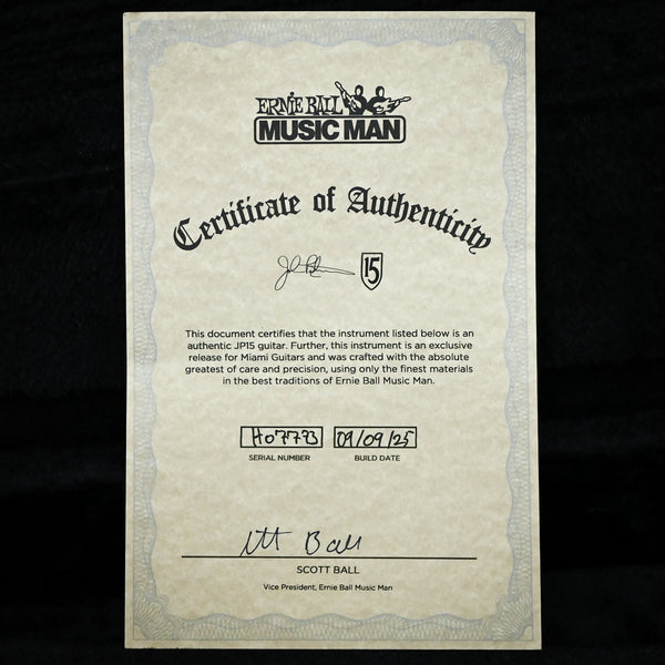 Ernie Ball Music Man JP15 John Petrucci Signature *Miami Guitar Exclusive* - Olallieberry Quilt 2025 (H07773)