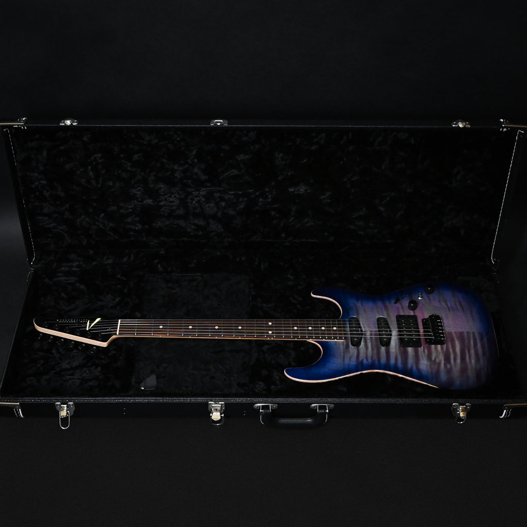 Tom Anderson Custom Drop Top Electric Guitar- Abalone to Deep Ocean Blue Burst with Binding 2026 (01-30-26P)
