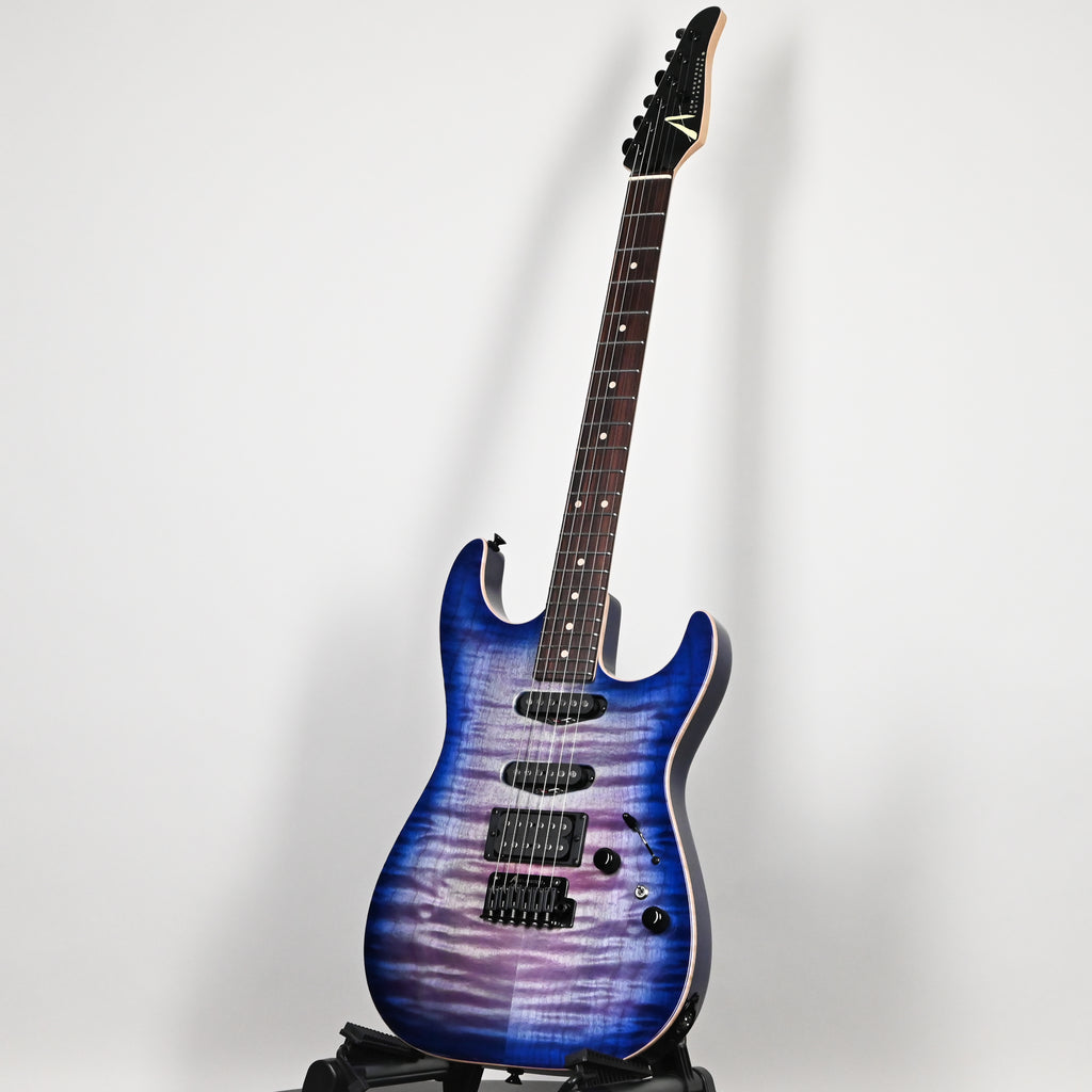 Tom Anderson Custom Drop Top Electric Guitar- Abalone to Deep Ocean Blue Burst with Binding 2026 (01-30-26P)