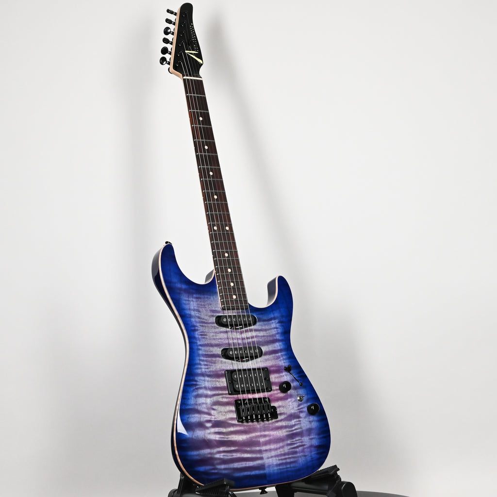Tom Anderson Custom Drop Top Electric Guitar- Abalone to Deep Ocean Blue Burst with Binding 2026 (01-30-26P)