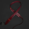 PRS Mark Lettieri Signed Premium Leather 2" Strap Embroidered Birds - Burgundy