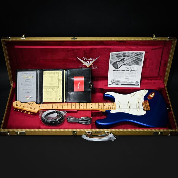 Fender Custom Shop Limited Edition 70th Anniversary Stratocaster w/ Gold Hardware NOS- Aged Bright Saphire Metallic 2025 (LXX0707)