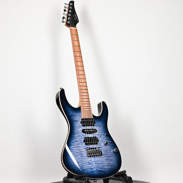 Suhr Modern Plus Electric Guitar- Faded Trans Whale Blue Burst 2026 (93361)