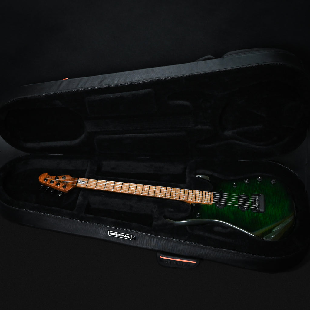 Ernie Ball Music Man JP15 John Petrucci Signature Electric Guitar- Green Tiger Eye Flame 2026 (H09193)