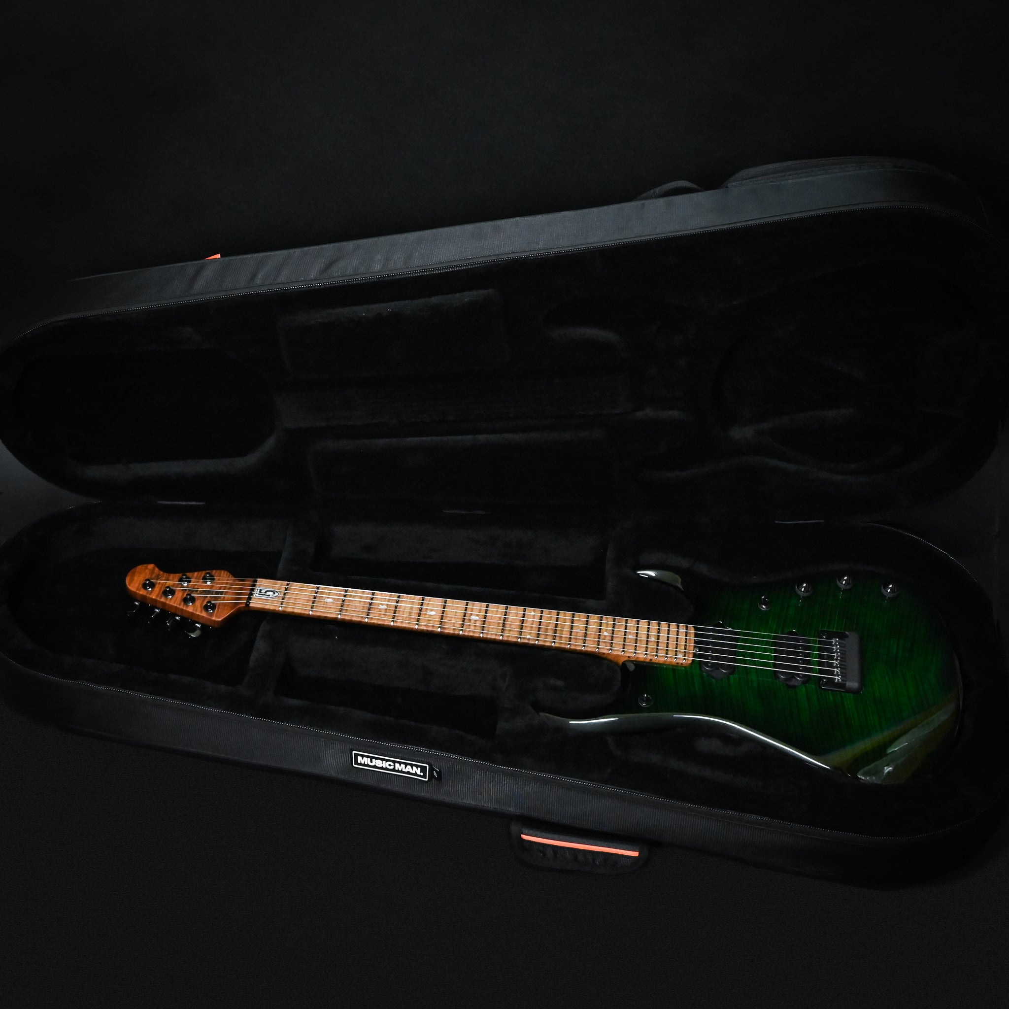 Ernie Ball Music Man JP15 John Petrucci Signature Electric Guitar- Green Tiger Eye Flame 2026 (H09193)