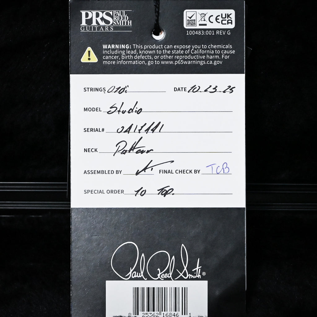 PRS Studio w/ 10-Top Electric Guitar- Charcoal Burst 2025 (0417441)